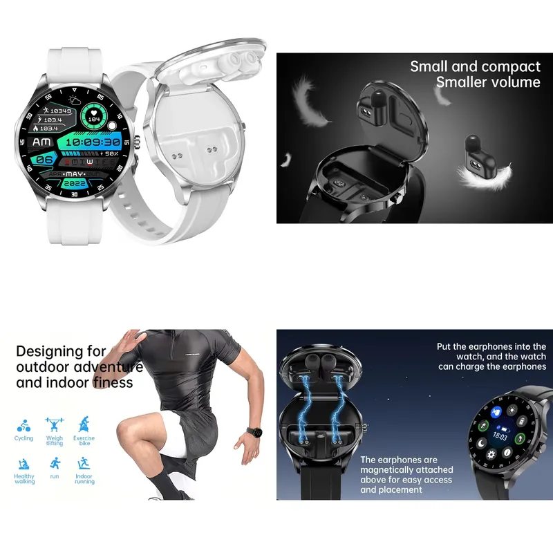 Smartwatch Watches Smart - OEM AMOLED 1.43인치 스마트워치와 무선 이어버드
