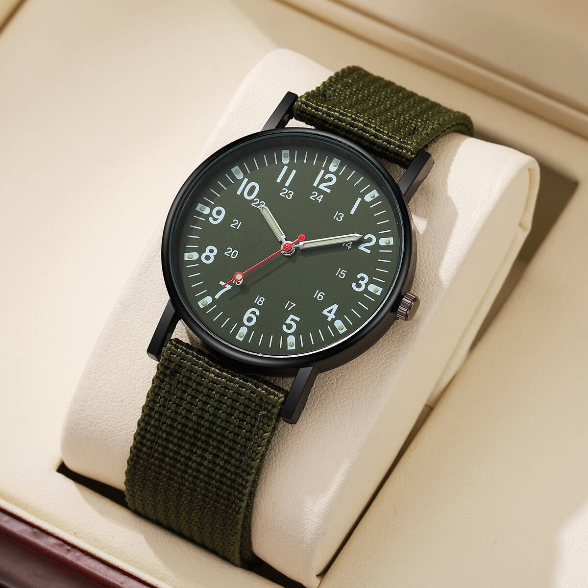 Solar Powered Watch - 남성용 시계 캐주얼 나일론 밴드 스포츠