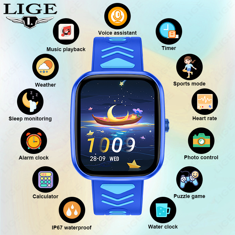 Smartwatch Watches Birthday Gift For Boys - LIGE 어린이 스마트워치 게임 방수 전자제품