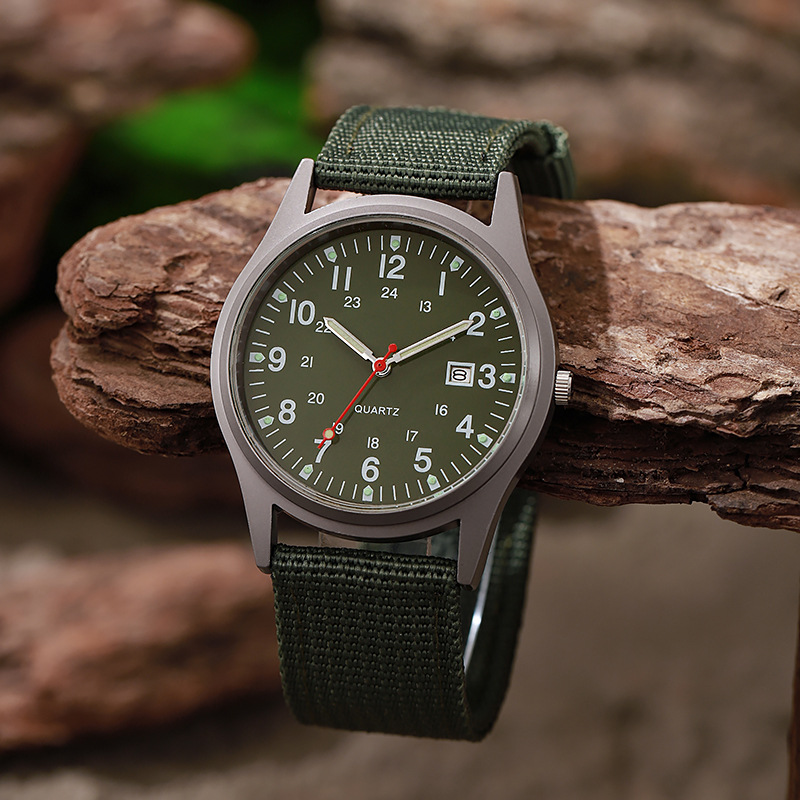 Solar Powered Watch - 새로운 캔버스 의류 남성용 시계 캐주얼