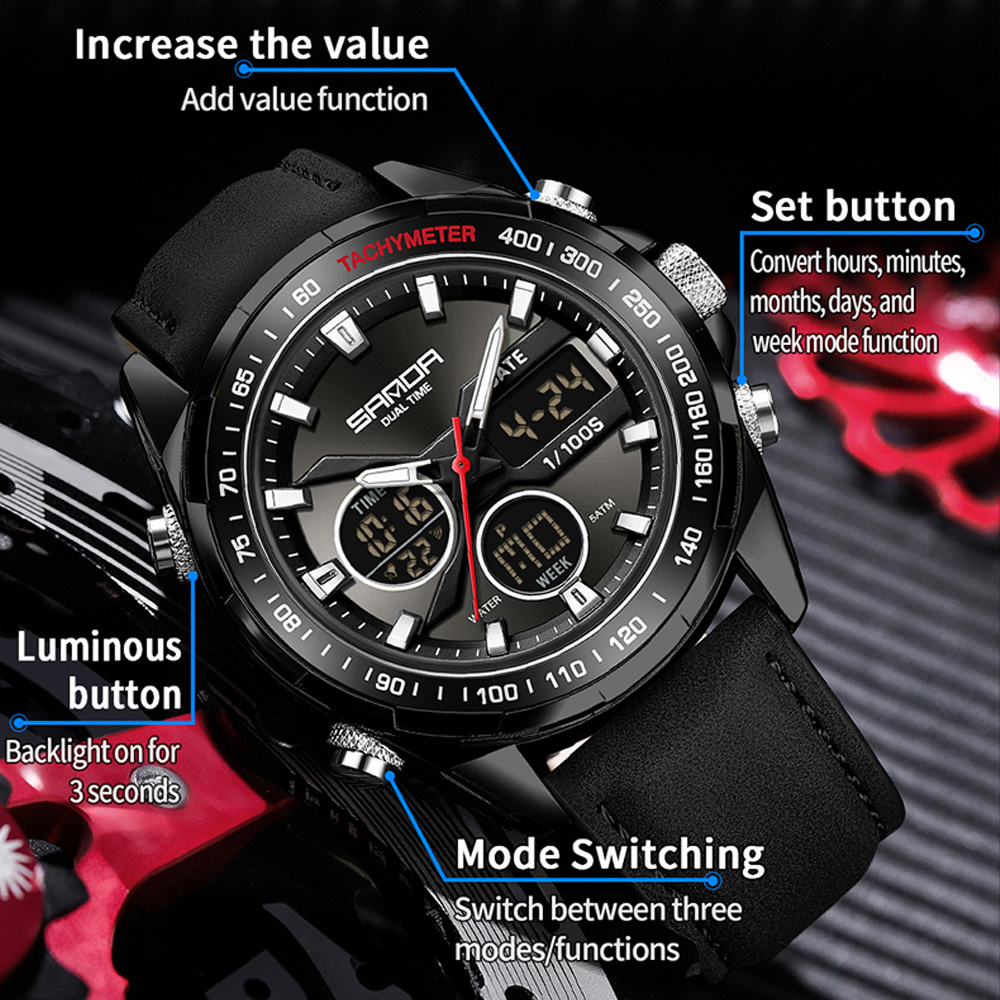SANDA 럭셔리 크로노그래프 남성 시계 탑 브랜드 스 - Smartwatch Branded Watches For Men 리뷰 및 가격