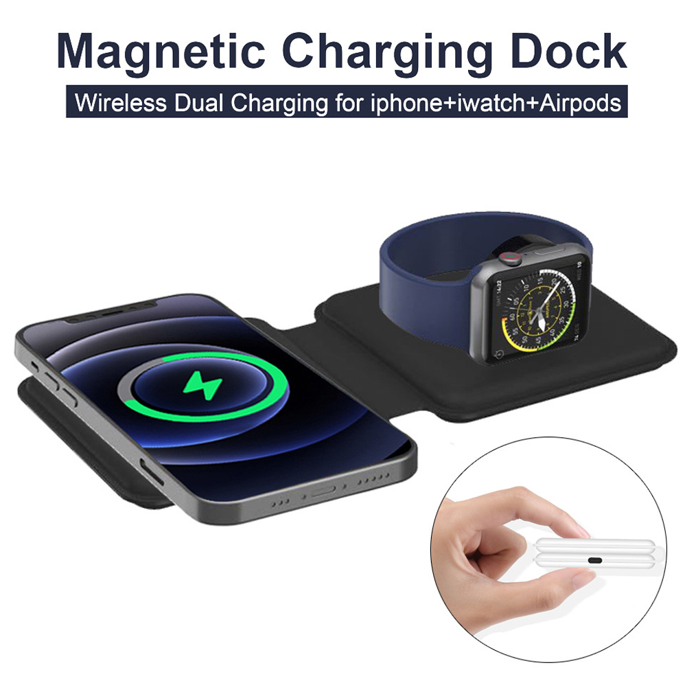2IN1 Magsafe  duo 자기 무선 충전기 도크 - Watch Watch Xs 리뷰 및 가격