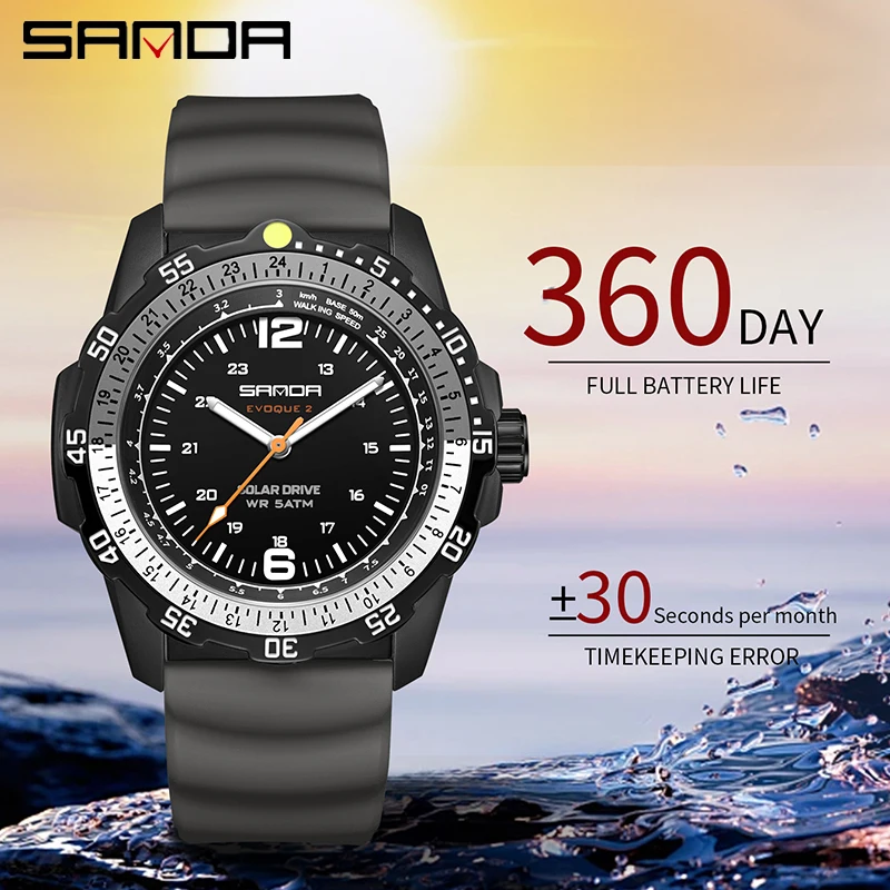 SANDA 새로운 럭셔리 남성용 태양열 시계 창의적인  - Solar Powered Watch 리뷰 및 가격