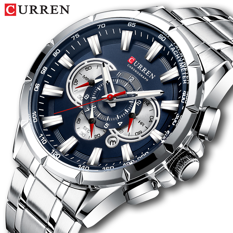 CURREN 손목 시계 남자 방수 크로노 그래프 군사  - Smartwatch Watches For Men Brands 리뷰 및 가격