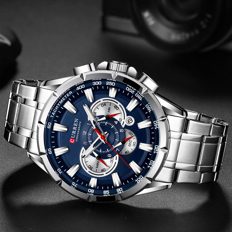 CURREN 손목 시계 남자 방수 크로노 그래프 군사  - Smartwatch Watches For Men Brands 리뷰 및 가격