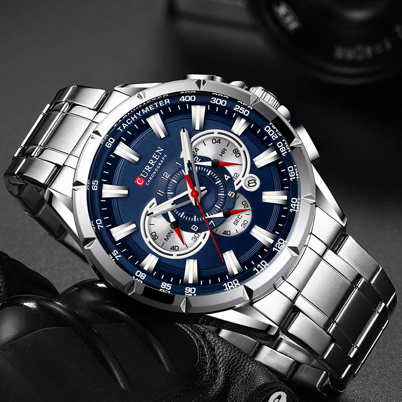 CURREN 손목 시계 남자 방수 크로노 그래프 군사  - Smartwatch Watches For Men Brands 리뷰 및 가격