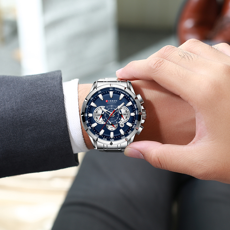 CURREN 손목 시계 남자 방수 크로노 그래프 군사  - Smartwatch Watches For Men Brands 리뷰 및 가격