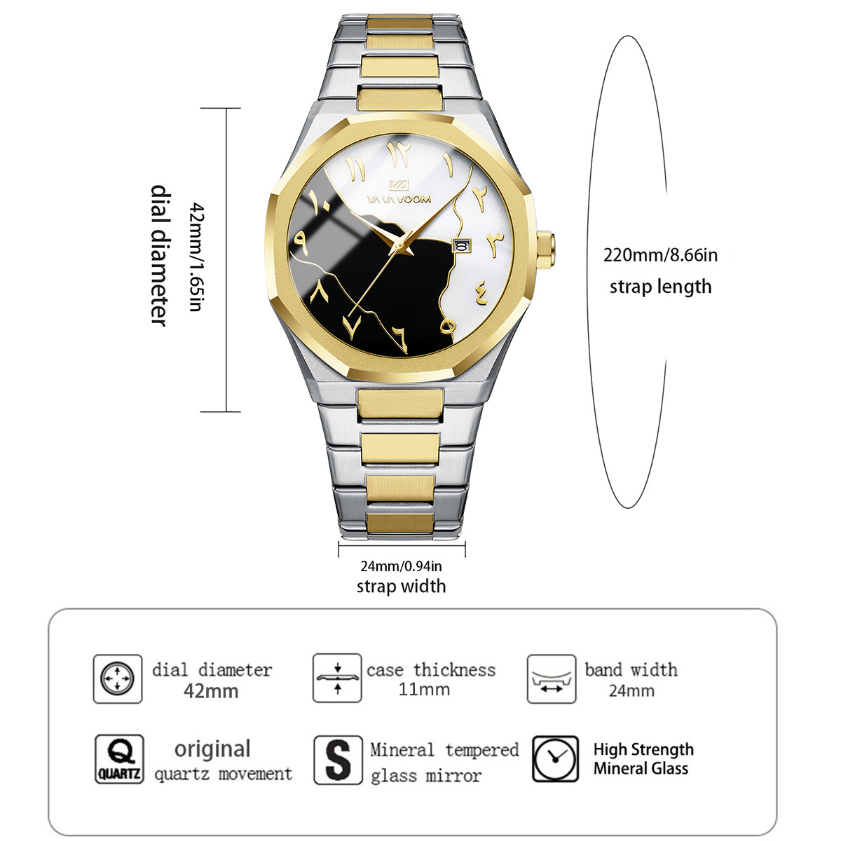 탑 브랜드 남성 시계 대리석 다이얼 42mm 아라비아  - Smartwatch Branded Watches For Men 리뷰 및 가격