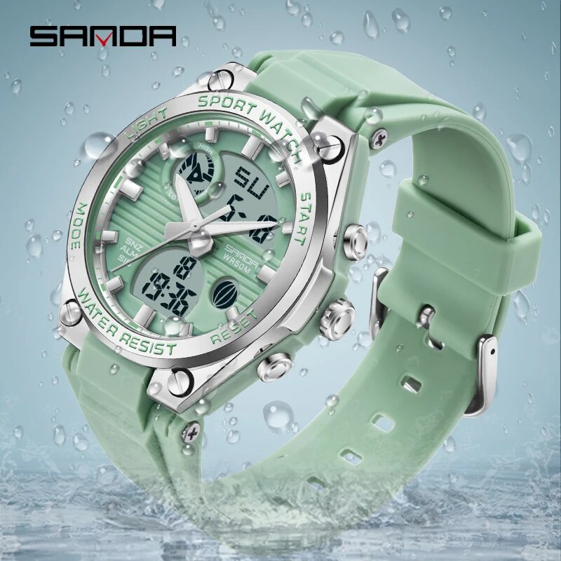SANDA 브랜드 G 스타일 LED 디지털 시계 여성  - Solar Powered Watch 리뷰 및 가격