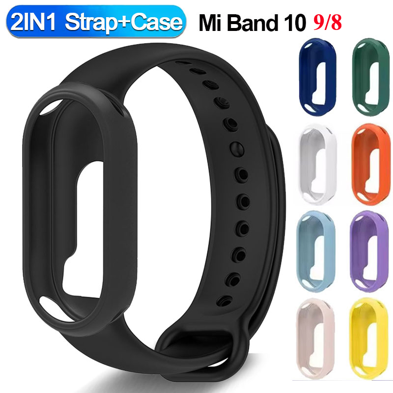 샤오미 스마트 밴드 10용 실리콘 스트랩+시계 케이스, - Smartwatch Watches Xiaomi 리뷰 및 가격