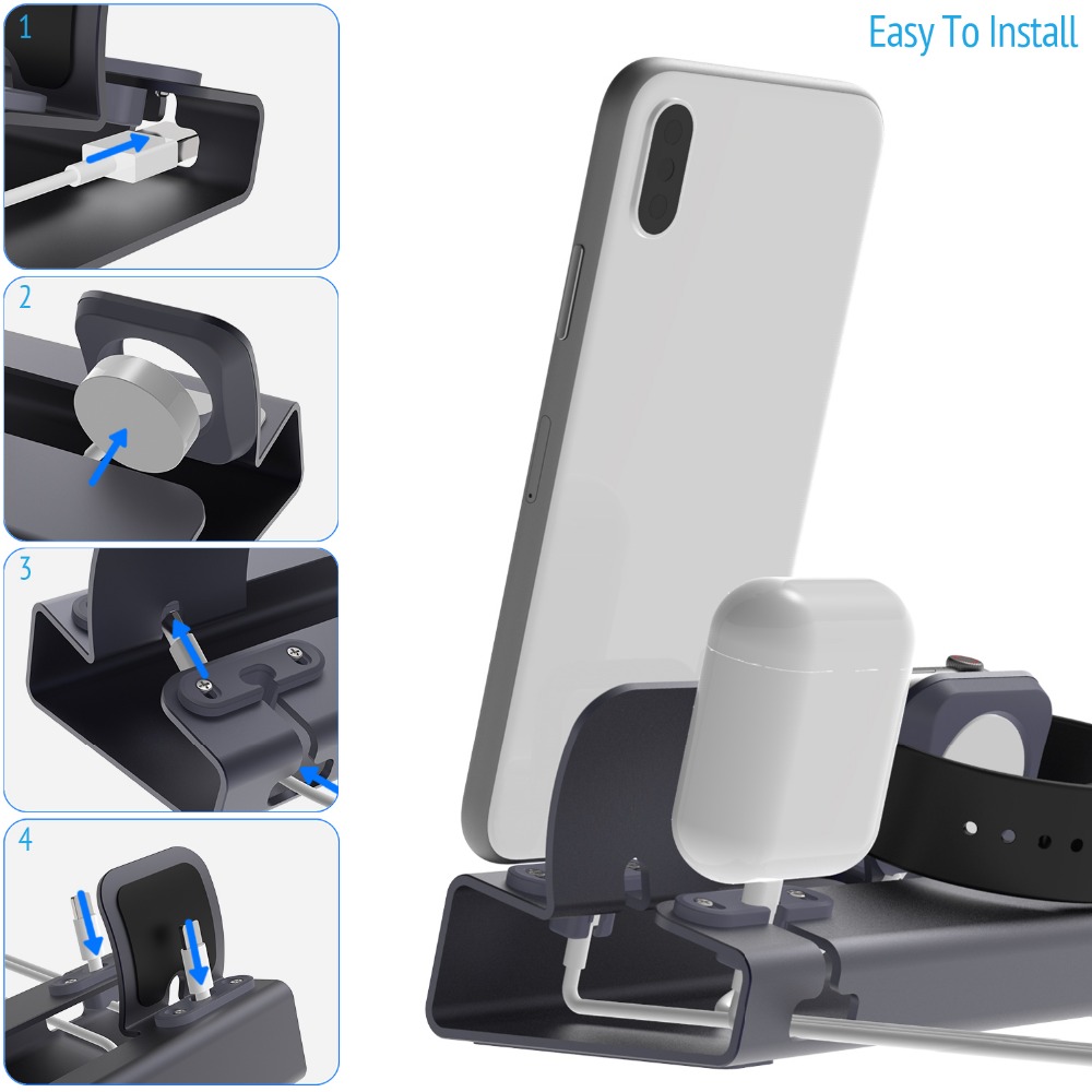 AirPods 용 충전 도킹 스테이션 스탠드 홀더 IP - Watch Watch Xs 리뷰 및 가격