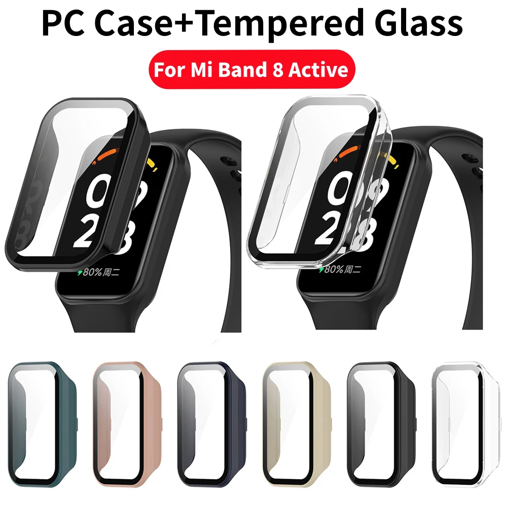 Xiaomi Mi Band 8 용 PC 케이스 + 강화 - Smartwatch Watches Xiaomi 리뷰 및 가격