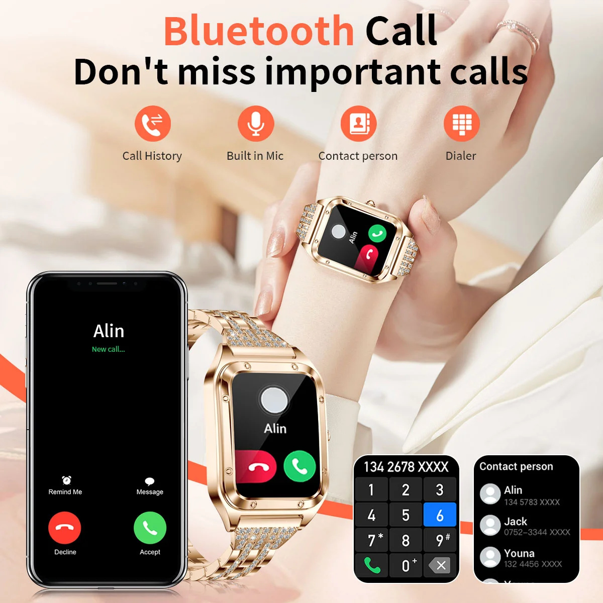 여성용 블루투스 통화 혈압 심박수 수면 건강 모니터 스 - Smartwatch Health Watches For Women 리뷰 및 가격