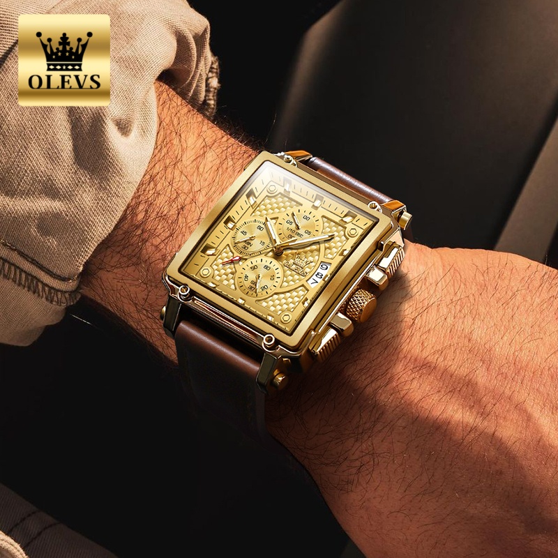 OLEVS 브랜드 남성용 시계 방수 가죽 스트랩 크로노 - Smartwatch Watches For Men Brands 리뷰 및 가격