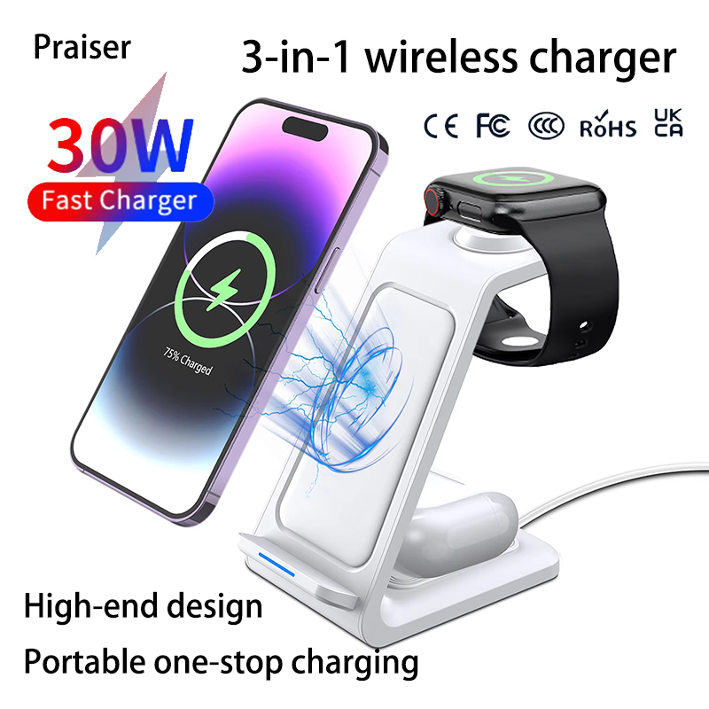 15W 3 in 1 무선 충전 스탠드 독 아이폰 삼성  - Smartwatch Watches Xiaomi 리뷰 및 가격